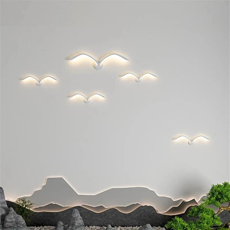 Modern LED Wall Sconce in Acrylic Seagull Design Norenza