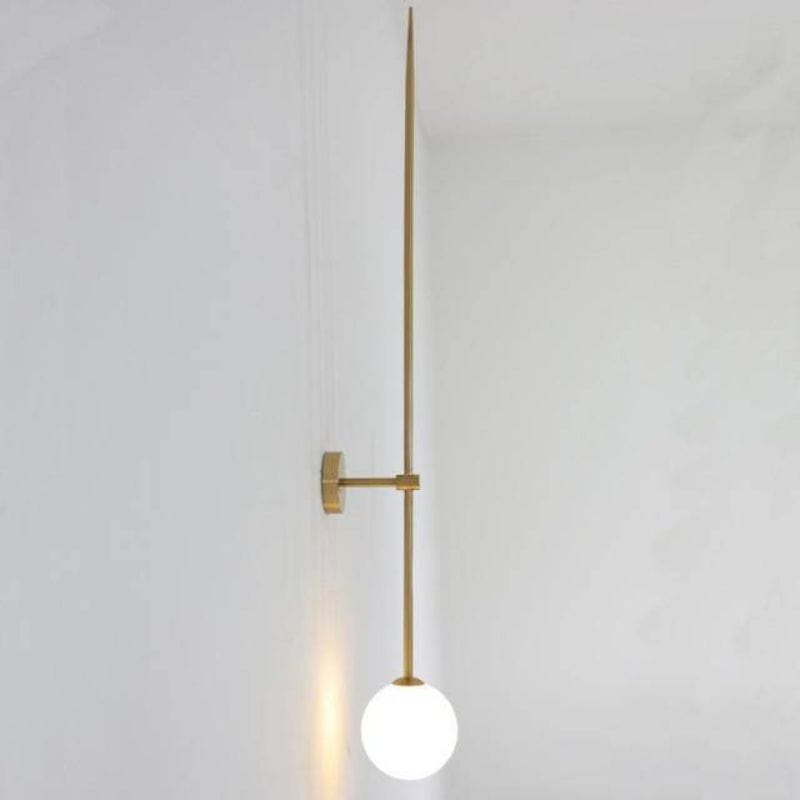 Modern LED Wall Sconce with Gold Tube and White Glass Ball Gold / 22" (55 cm) Norenza