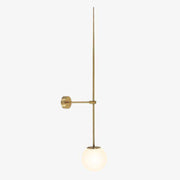 Modern LED Wall Sconce with Gold Tube and White Glass Ball Norenza