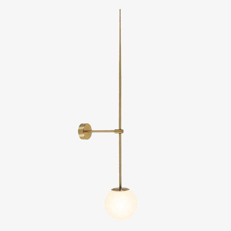 Modern LED Wall Sconce with Gold Tube and White Glass Ball Norenza