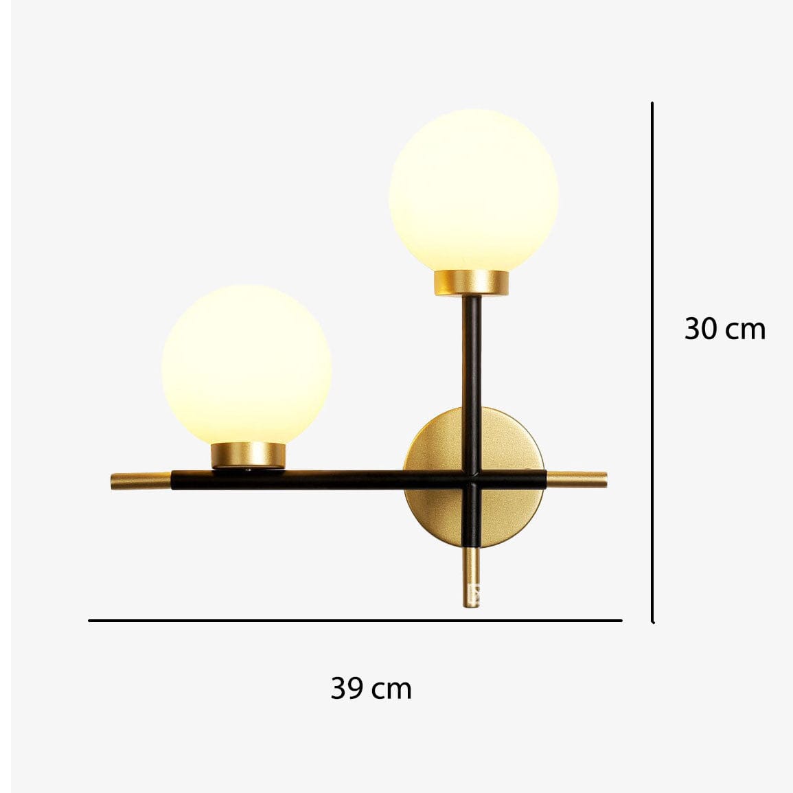 Modern LED Wall Sconce with Metal Bars and Glass Balls Norenza