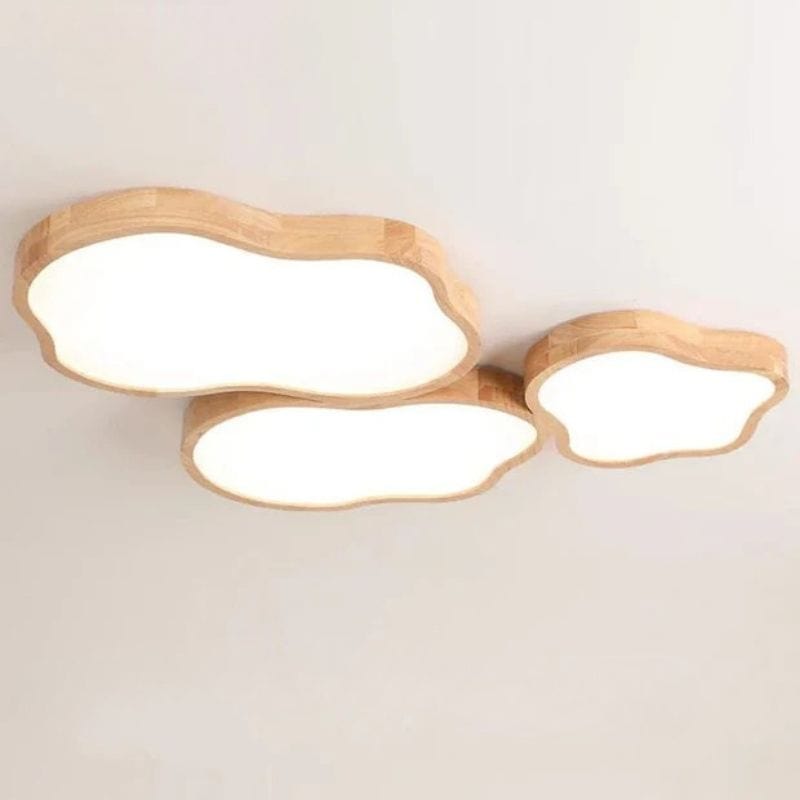 Modern LED Wood Ceiling Light Fixture 3 lights Norenza