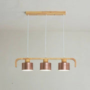 Modern LED Wood Pendant Light with Shade Rose gold Norenza