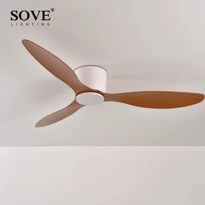 Modern Low-Profile 30W DC Ceiling Fan with Remote Control Walnut / 42" Norenza