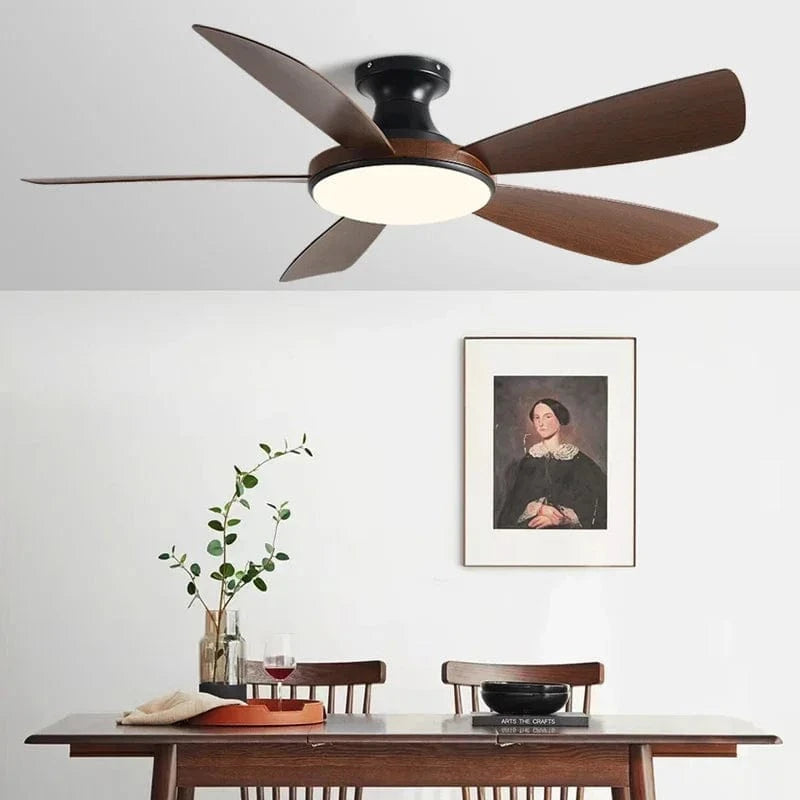 Modern Low Profile Ceiling Fan with LED Light and Remote Control Norenza