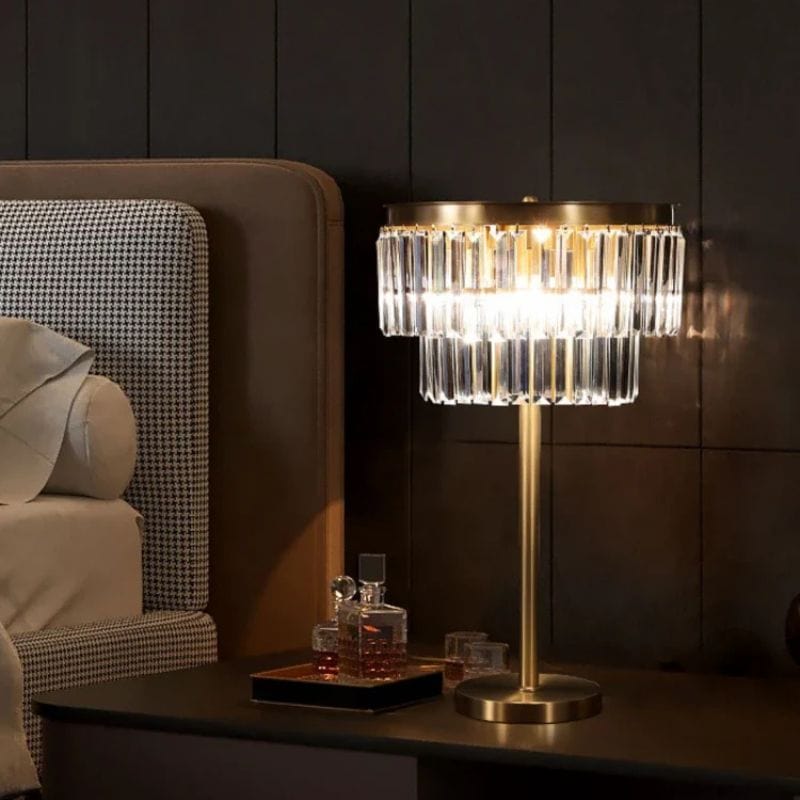 Modern Luxury Copper Crystal Desk Lamp Norenza