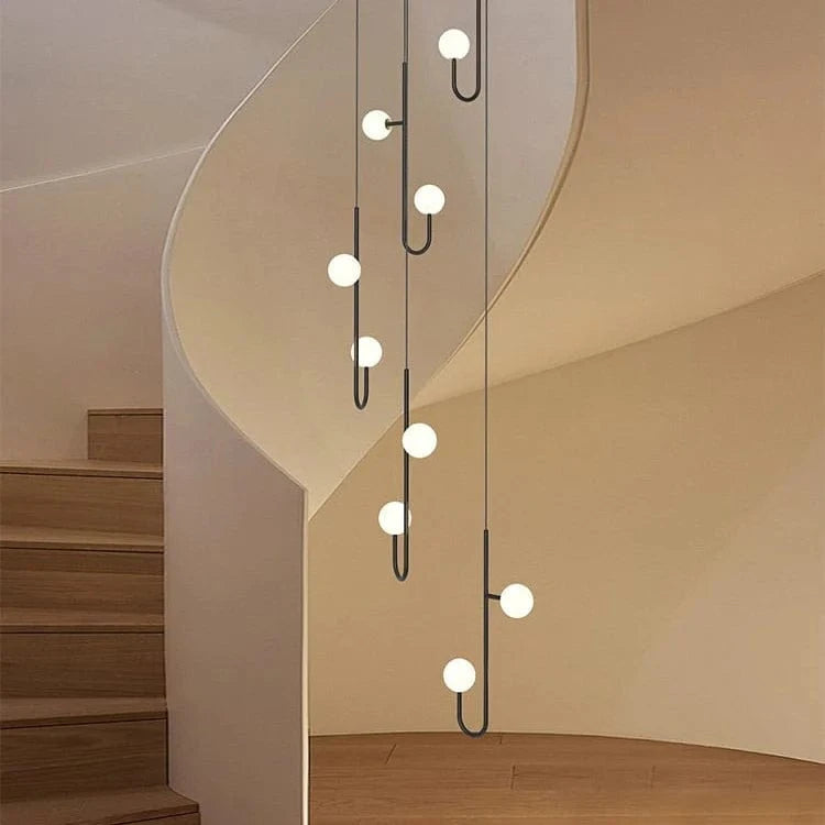 Modern Luxury Spiral Staircase LED Ceiling Chandelier Norenza