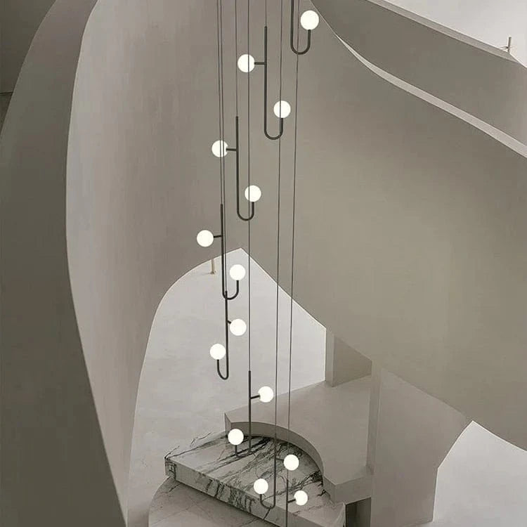 Modern Luxury Spiral Staircase LED Ceiling Chandelier Norenza