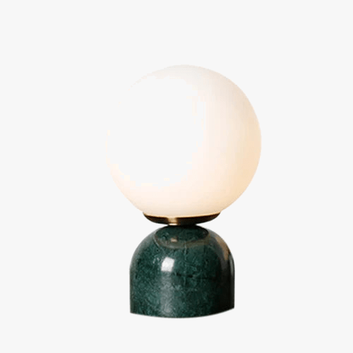 Modern Marble LED Desk Lamp with Glass Orb Green Norenza