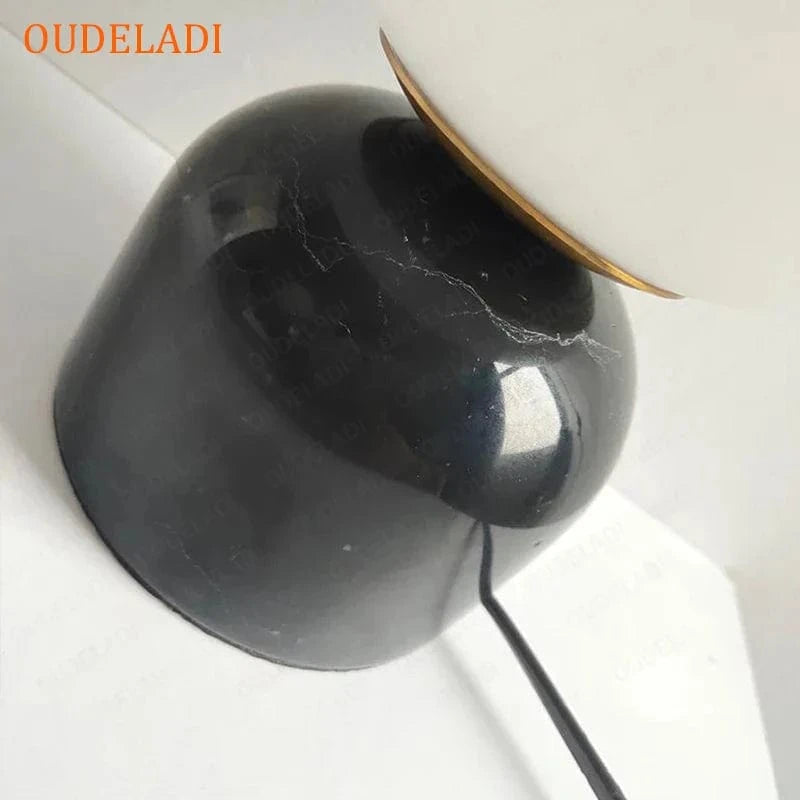 Modern Marble LED Desk Lamp with Glass Orb Norenza