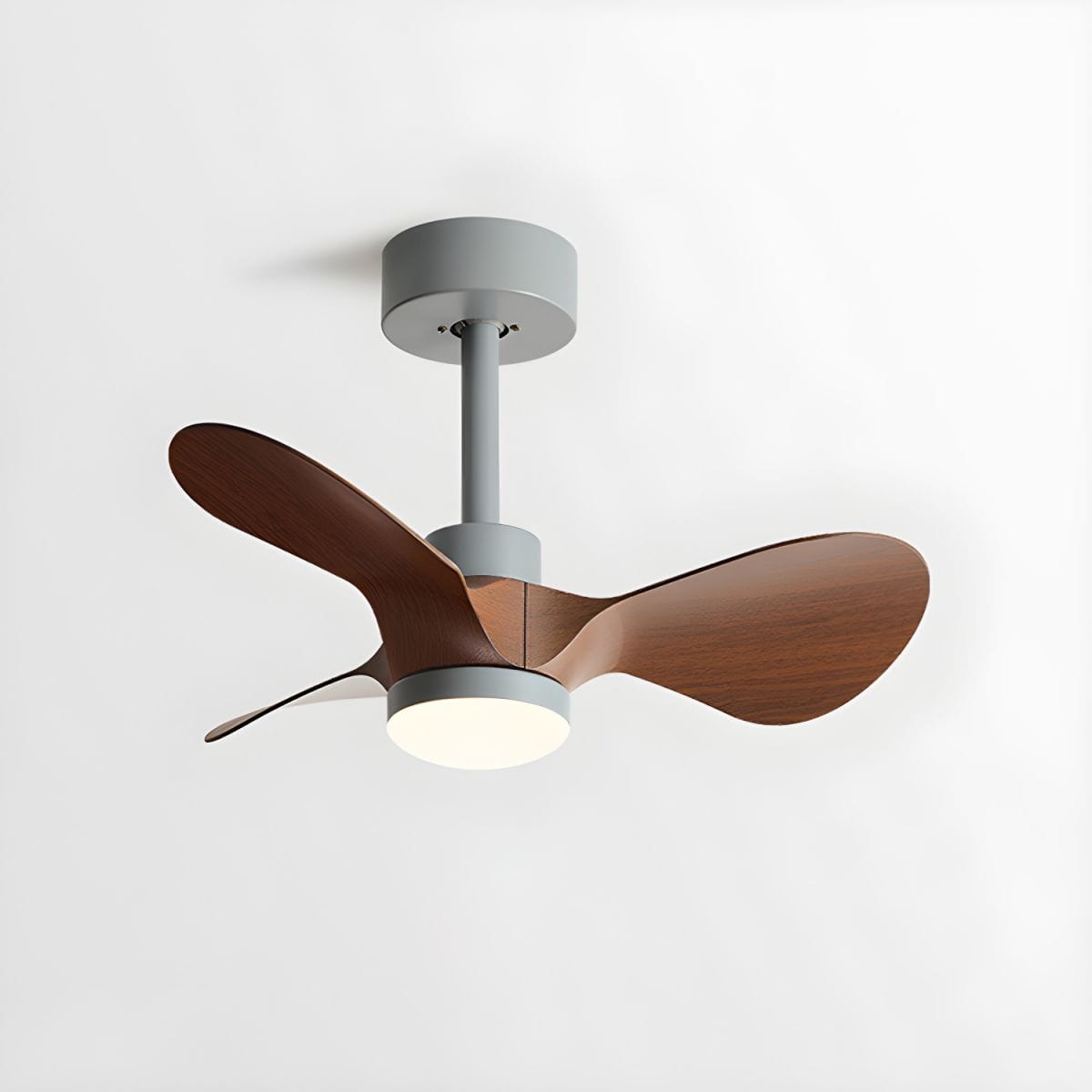 Modern Mini Ceiling Fan with Lights for Kids Walnut Norenza