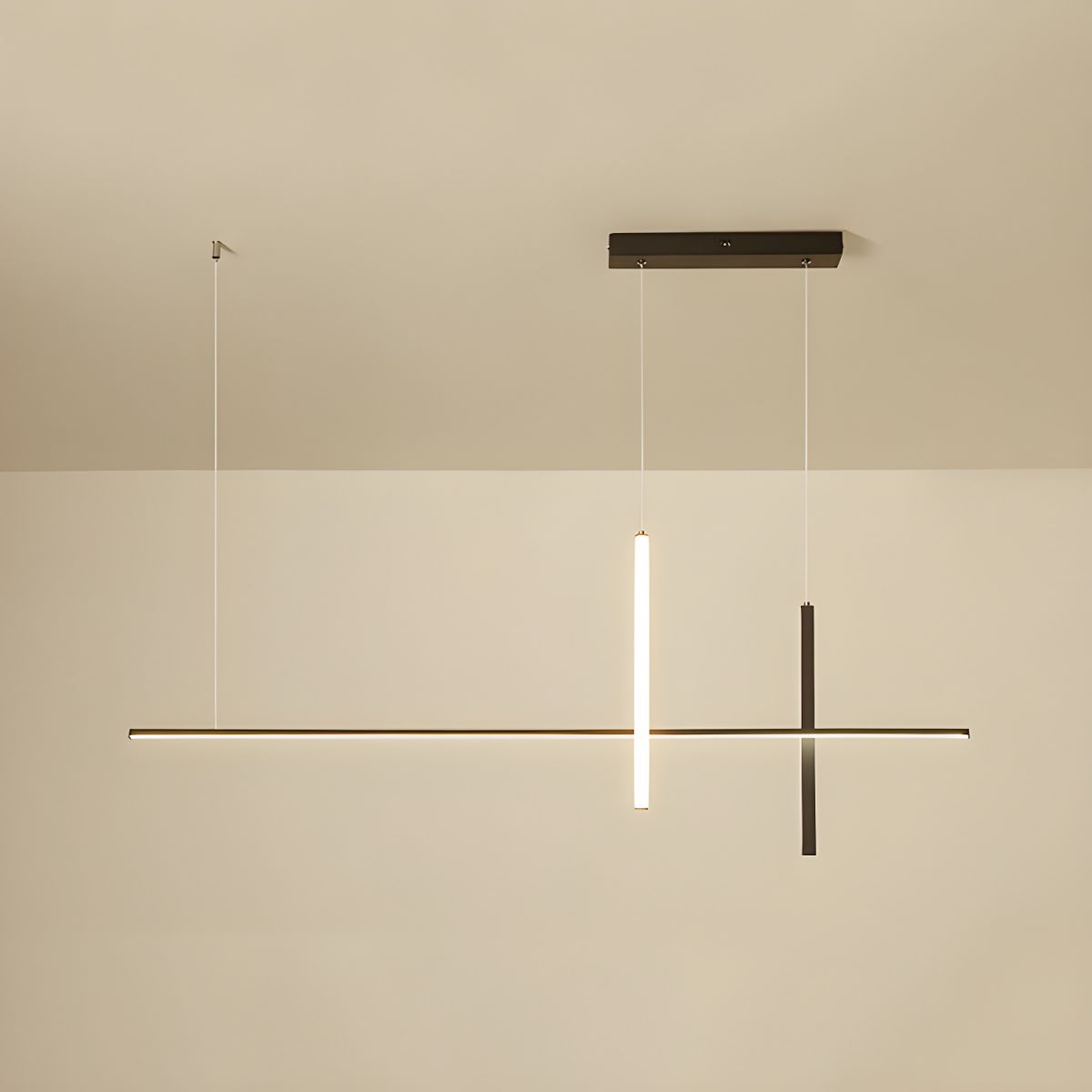 Modern Minimalist Dimmable Black LED Pendant Light for Dining Room Kitchen Bar Black / 39" (100 cm) Norenza