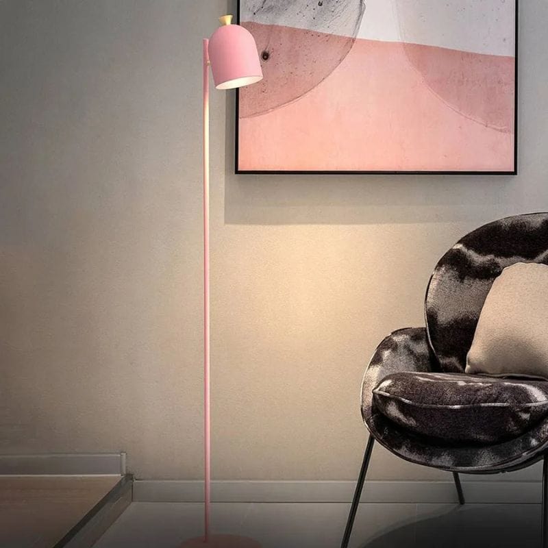 Modern Minimalist Iron Floor Lamp for Nordic Interior Decor Pink Norenza