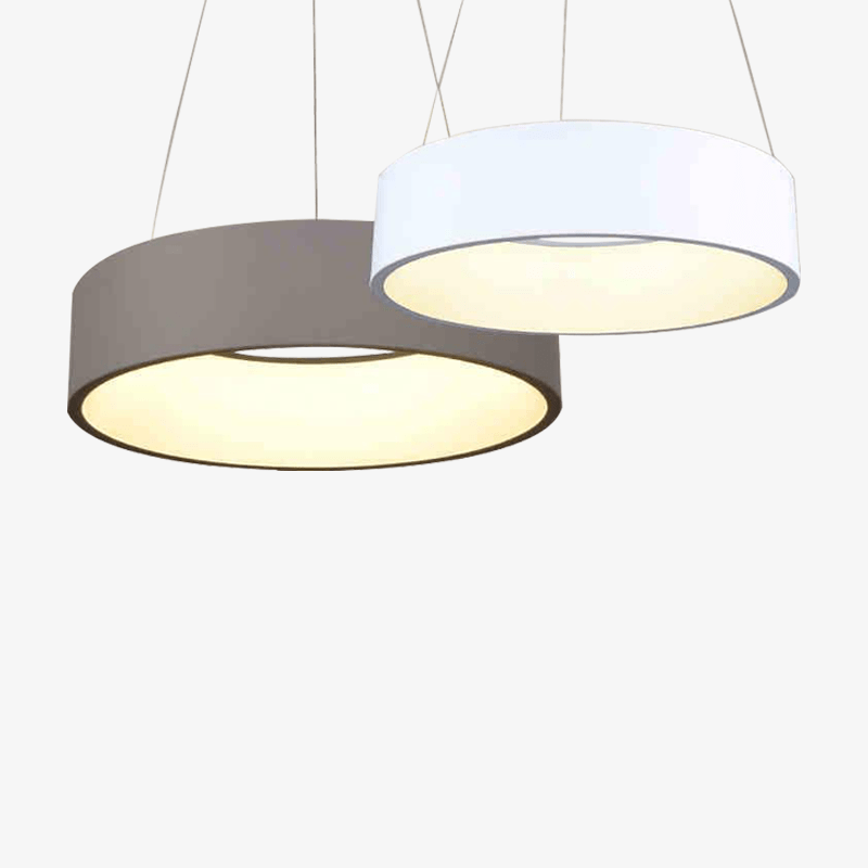 Modern Minimalist LED Circle Pendant Light (Gray or White) Norenza