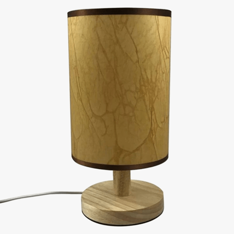 Modern Minimalist LED Desk Lamp with Fabric and Wood USB Gold Norenza