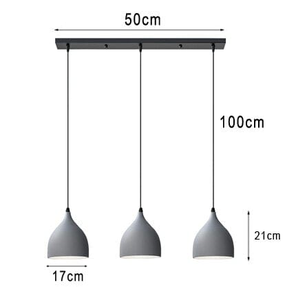 Modern Minimalist Metal LED Pendant Light Willo Gray / 3 set Norenza