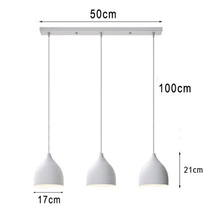 Modern Minimalist Metal LED Pendant Light Willo White / 3 set Norenza