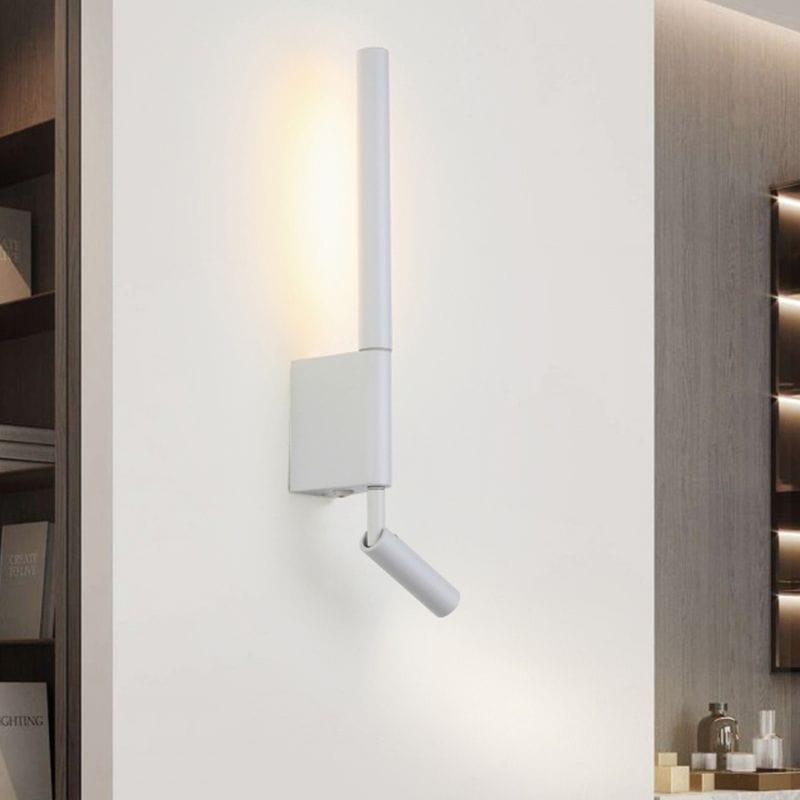 Modern Minimalist Nordic Wall Bedside Lamp with Adjustable Switch White Norenza