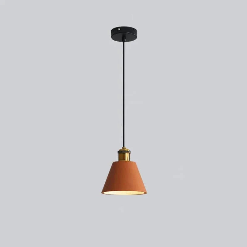 Modern Minimalist Retro Loft Pendant Light Fixture for Kitchen Dining Room Bedroom Restaurant Orange / B Norenza