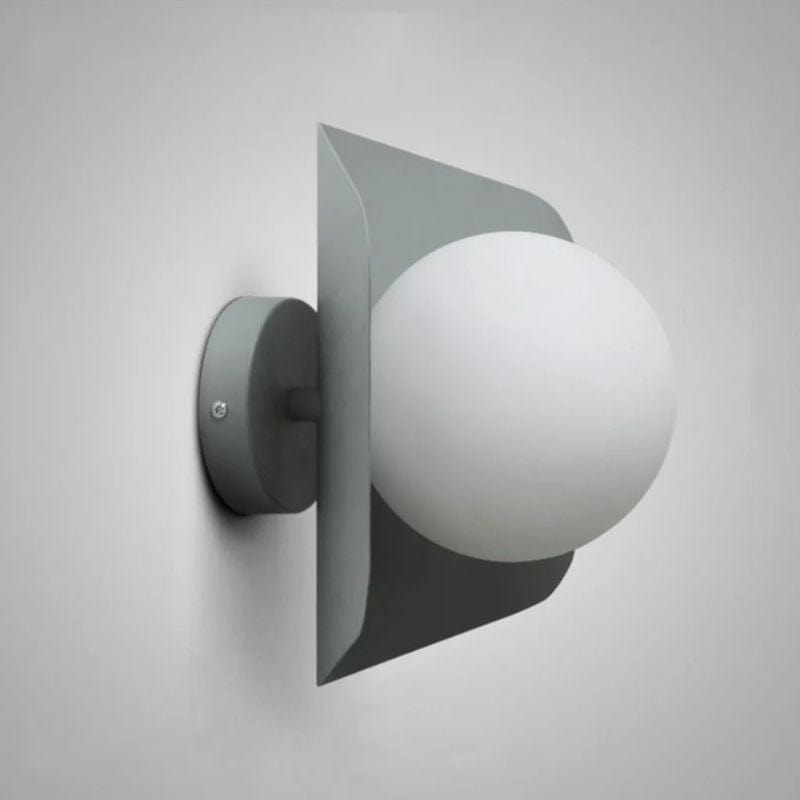 Modern Minimalist White Globe LED Wall Sconce Gray Norenza