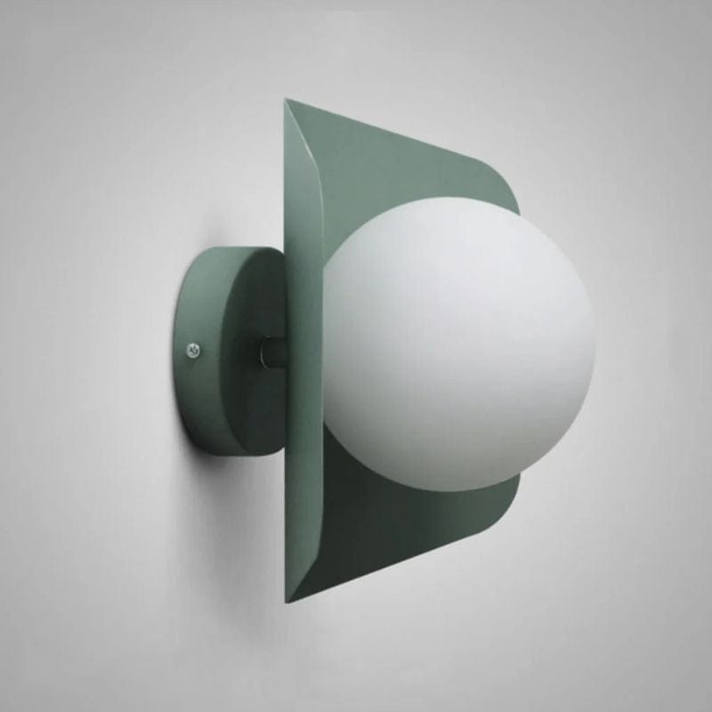 Modern Minimalist White Globe LED Wall Sconce Green Norenza
