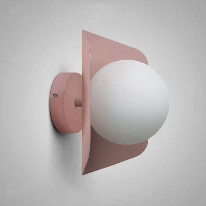 Modern Minimalist White Globe LED Wall Sconce Pink Norenza