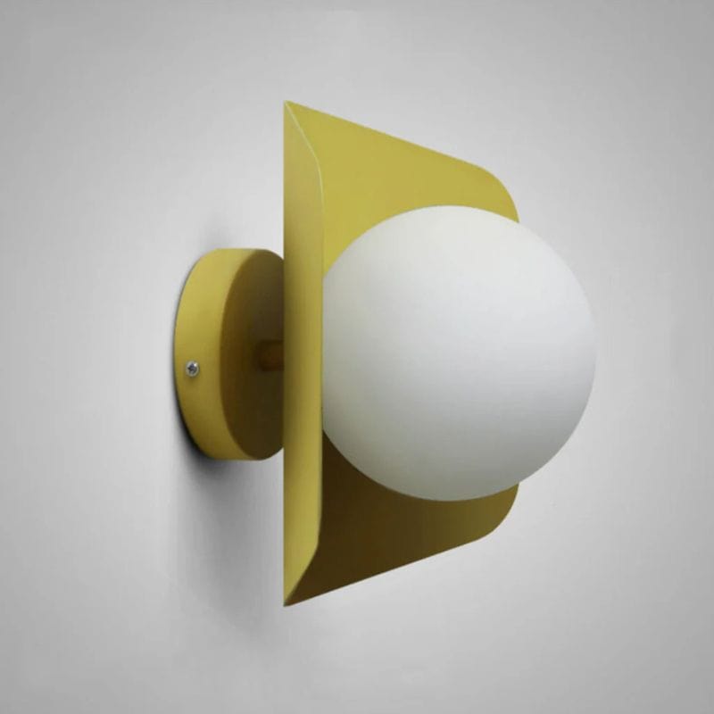 Modern Minimalist White Globe LED Wall Sconce Yellow Norenza