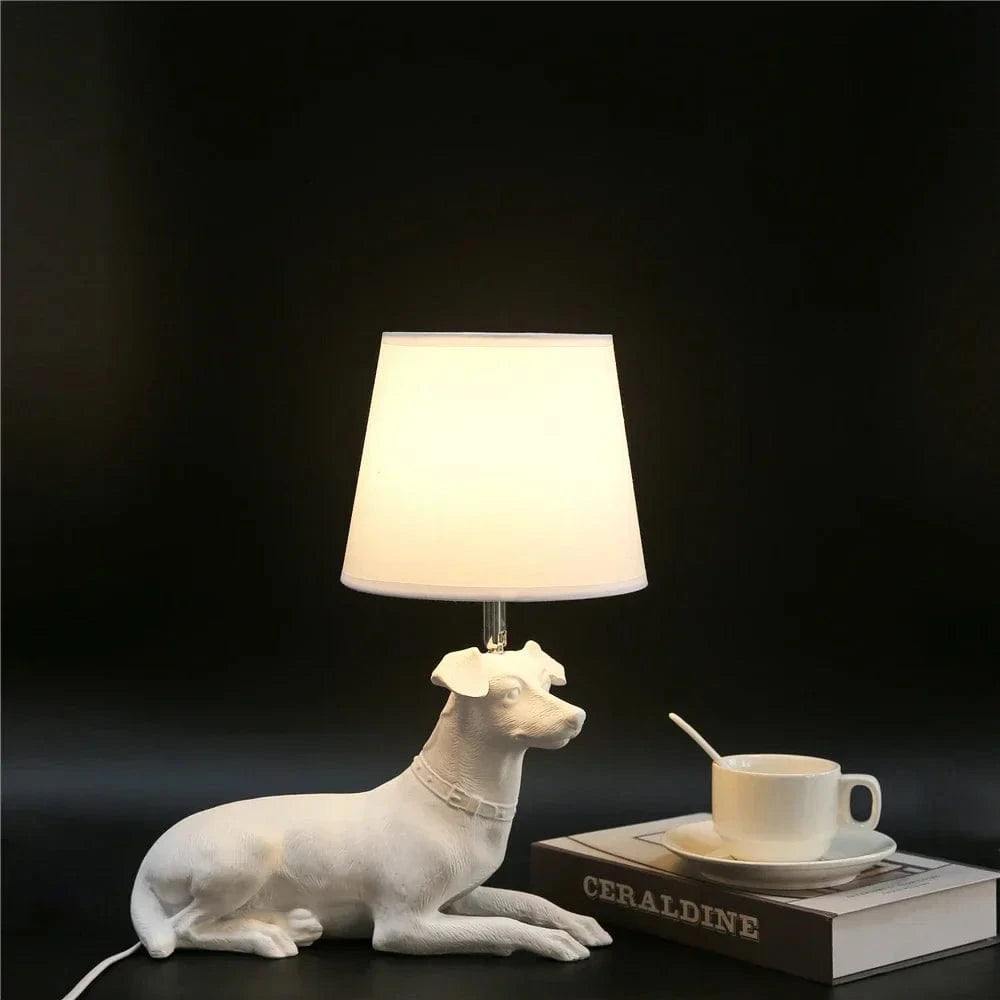 Modern Nightstand Lamp for Pets and Decorative Lighting White Norenza