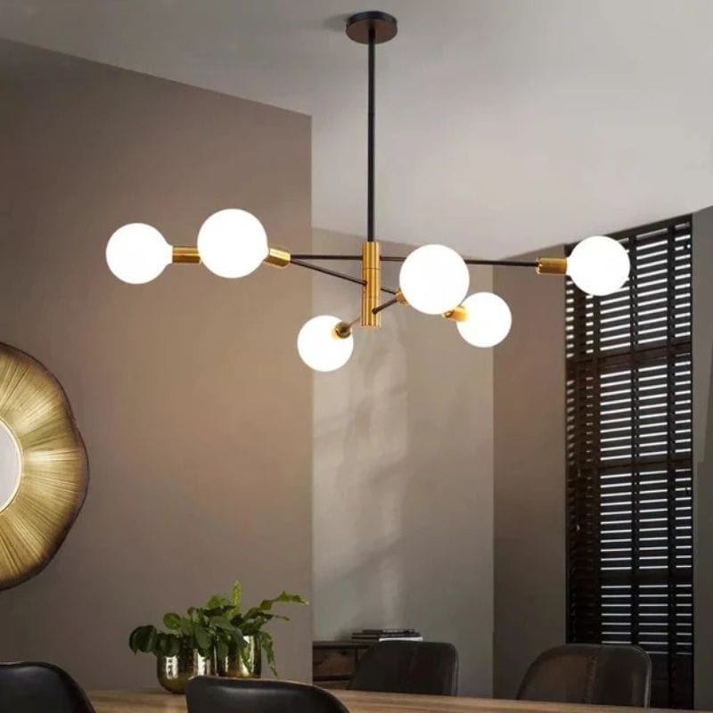 Modern Nordic Black Sputnik LED Chandelier for Home Decor Norenza