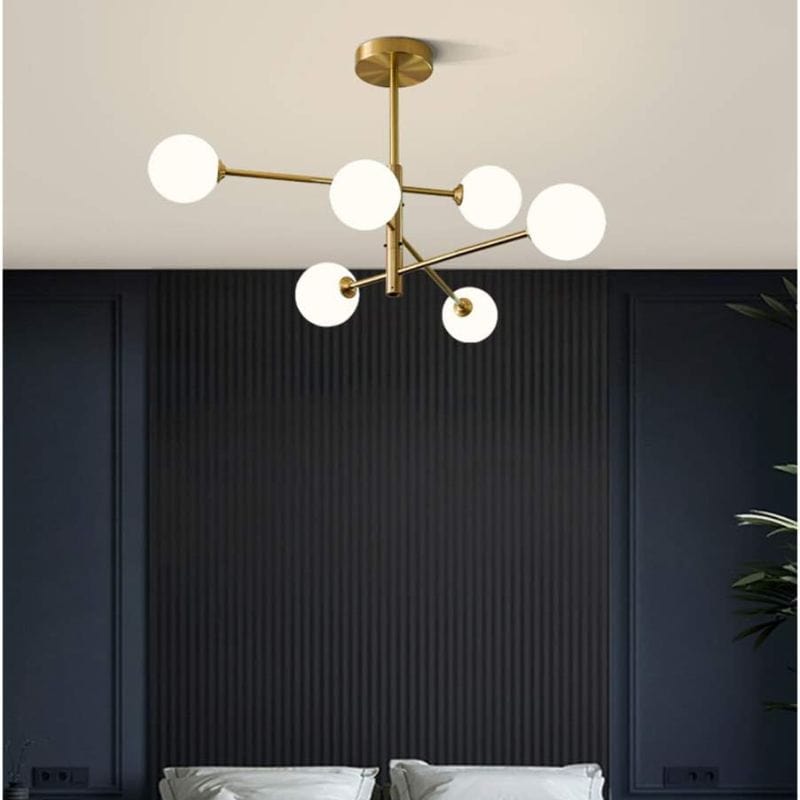 Modern Nordic Brass Glass Chandelier Lighting for Home Decor Norenza