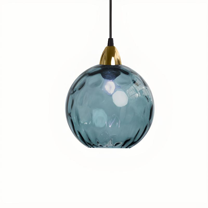 Modern Nordic Colored Glass Water Grain Pendant Light Blue Norenza