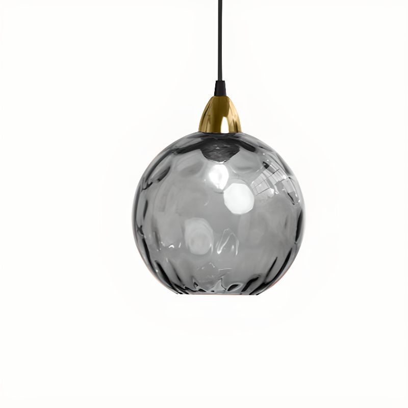 Modern Nordic Colored Glass Water Grain Pendant Light Gray Norenza