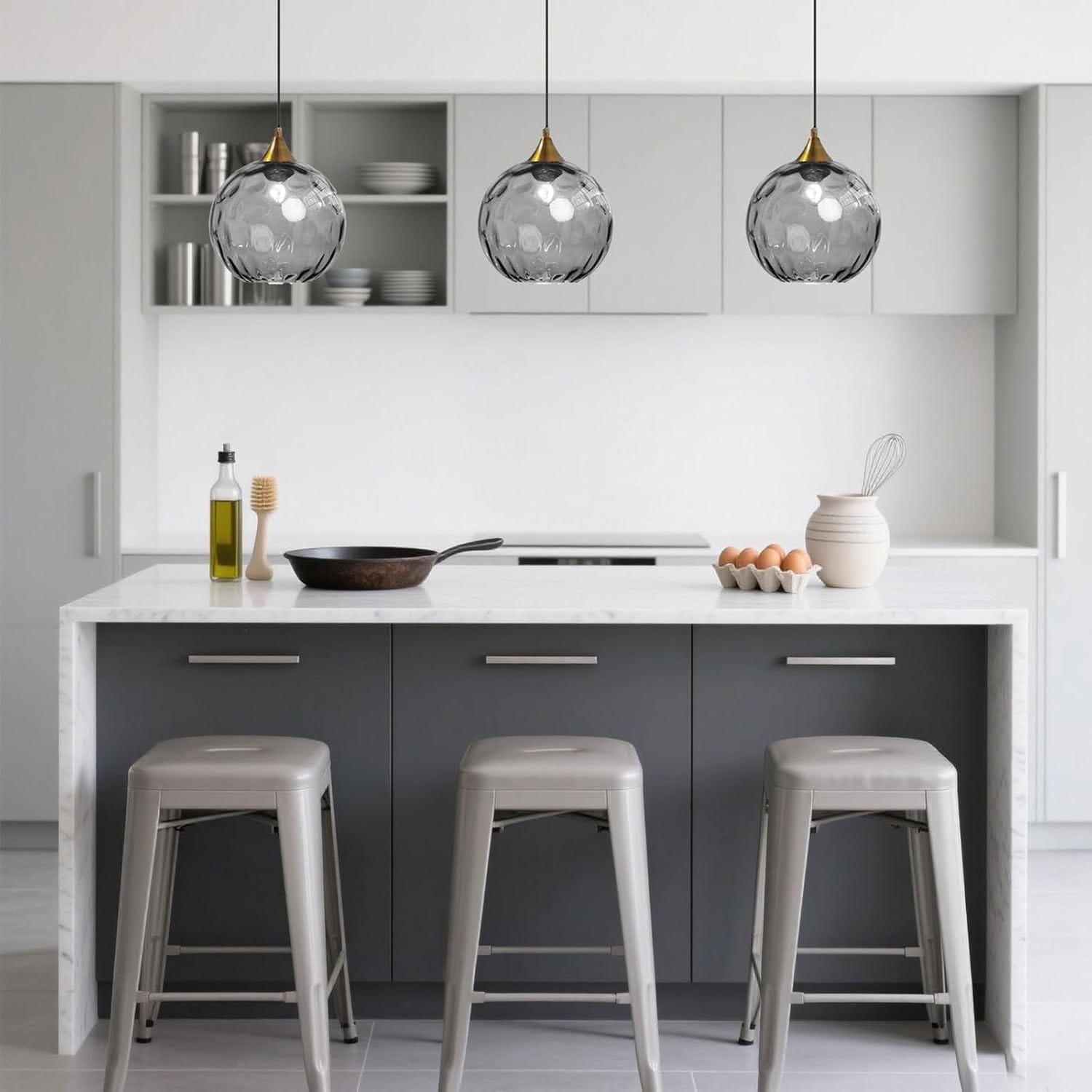 Modern Nordic Colored Glass Water Grain Pendant Light Norenza