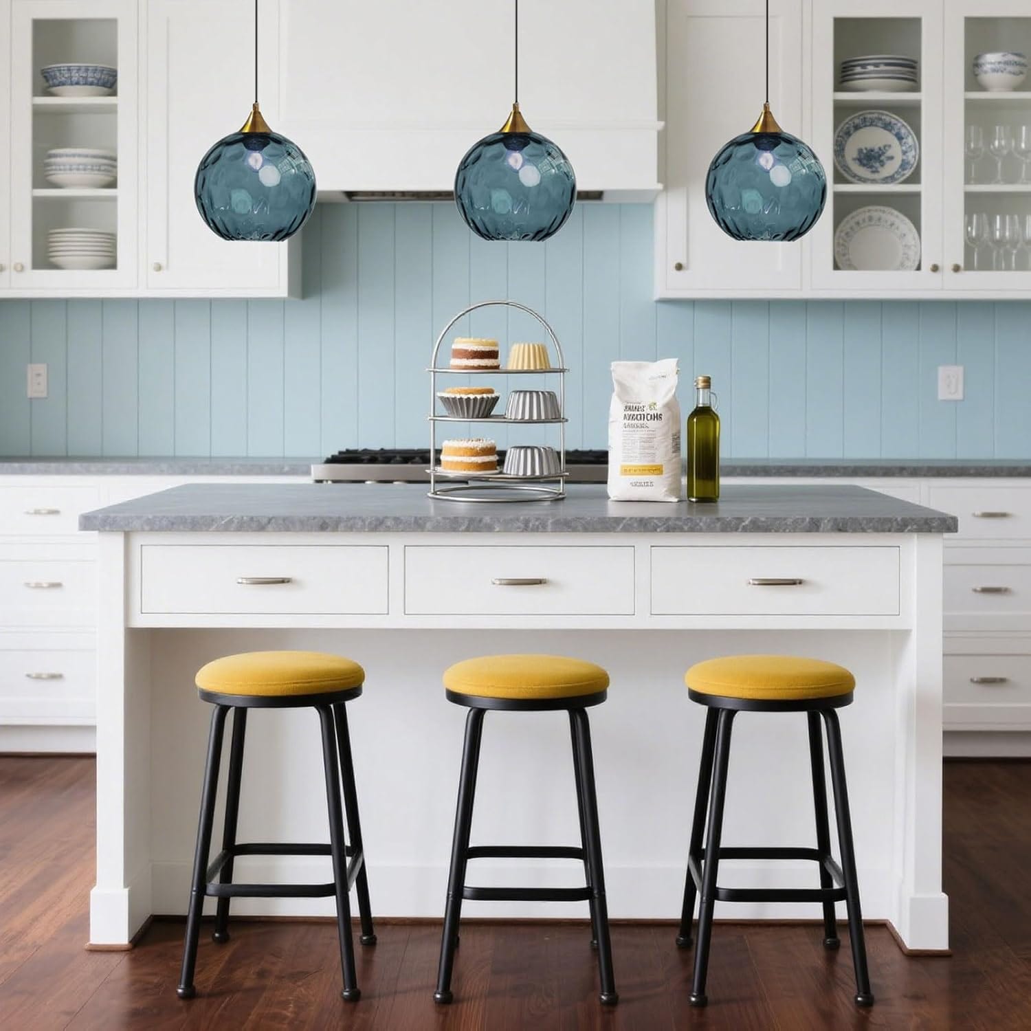 Modern Nordic Colored Glass Water Grain Pendant Light Norenza