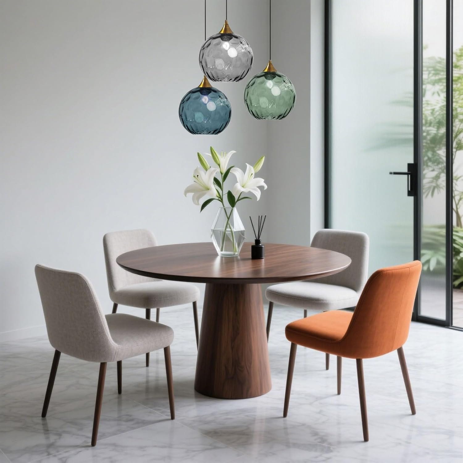 Modern Nordic Colored Glass Water Grain Pendant Light Norenza