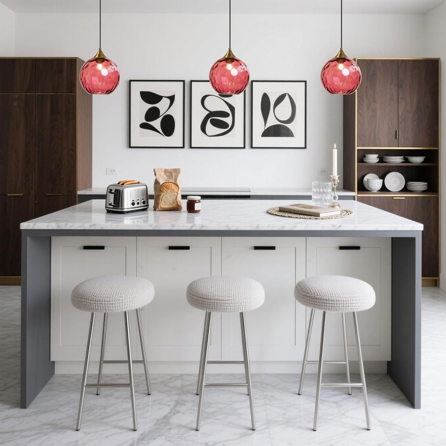 Modern Nordic Colored Glass Water Grain Pendant Light Norenza