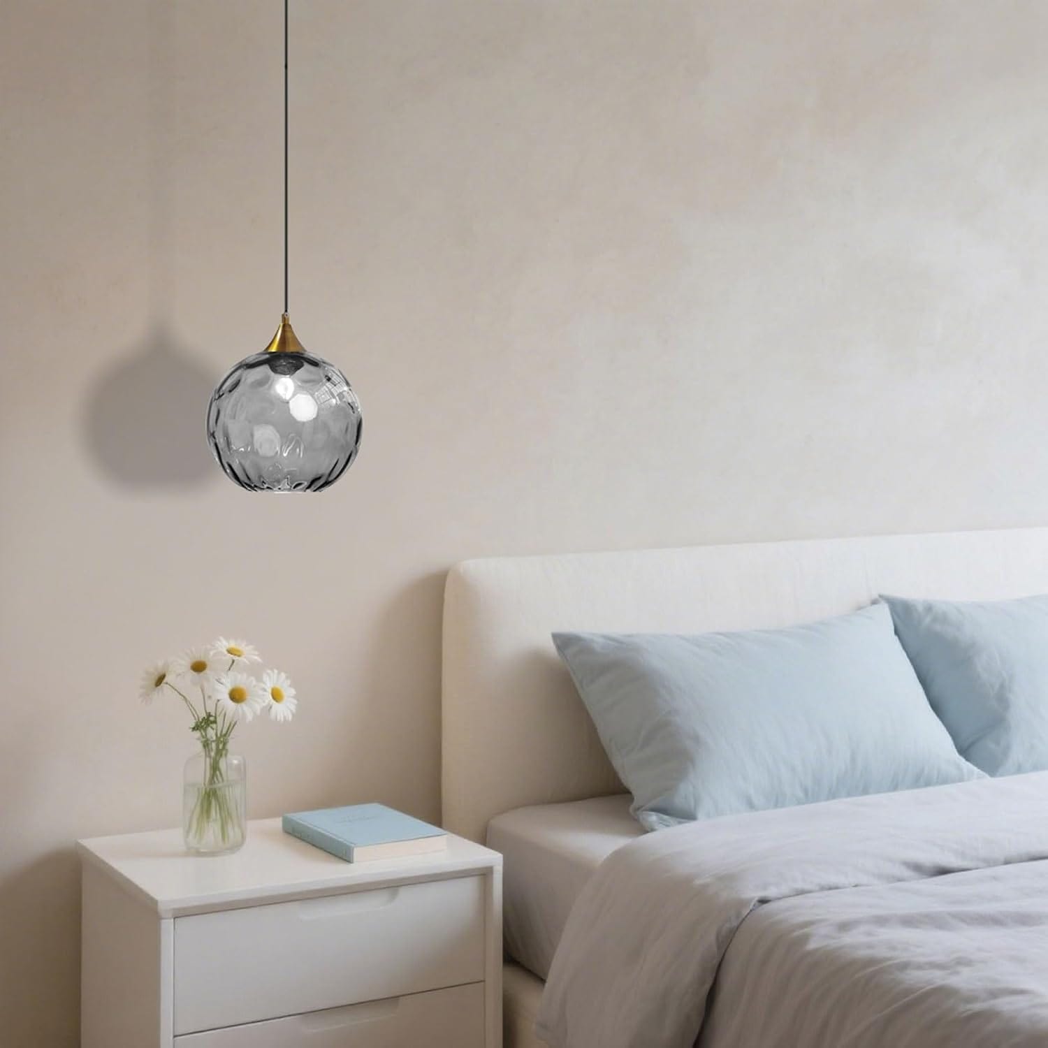 Modern Nordic Colored Glass Water Grain Pendant Light Norenza