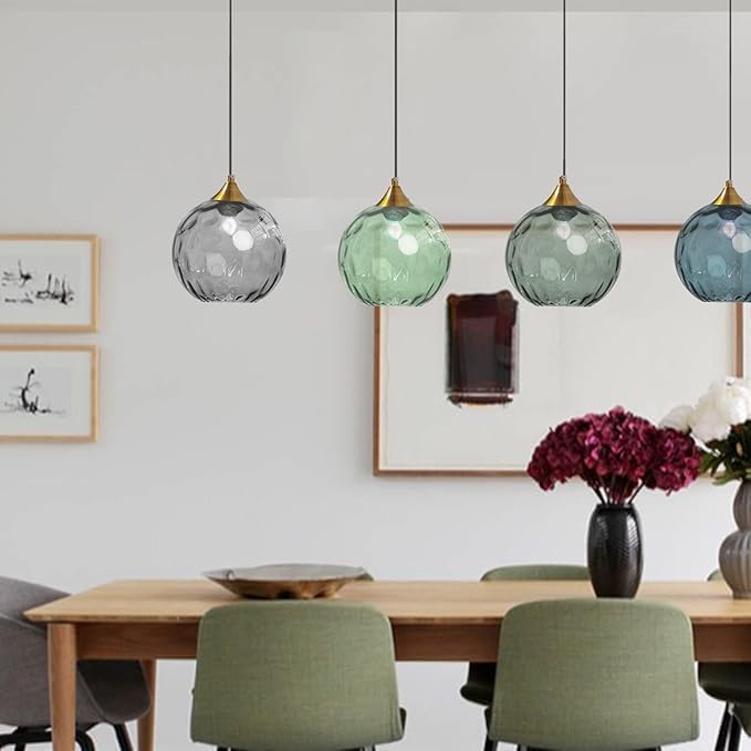 Modern Nordic Colored Glass Water Grain Pendant Light Norenza