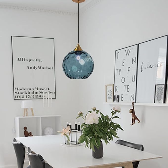 Modern Nordic Colored Glass Water Grain Pendant Light Norenza
