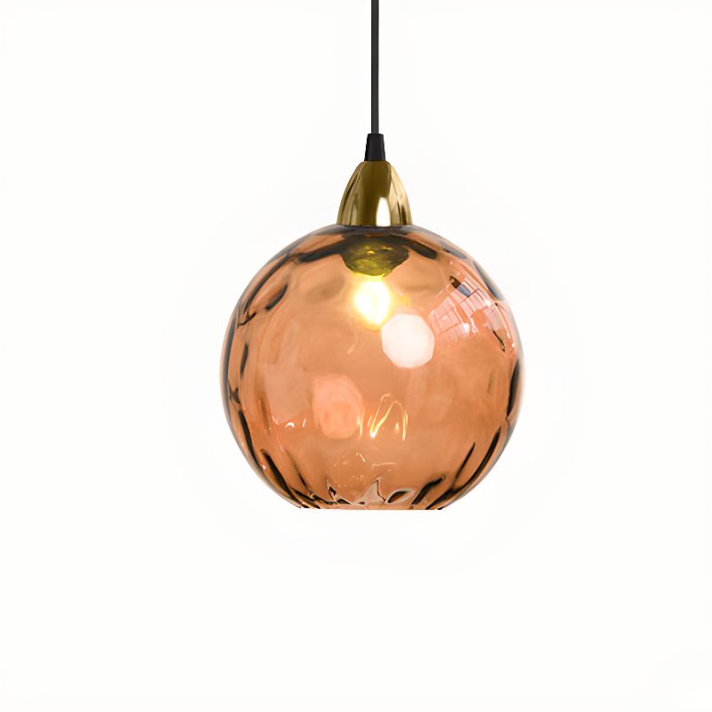 Modern Nordic Colored Glass Water Grain Pendant Light Orange Norenza