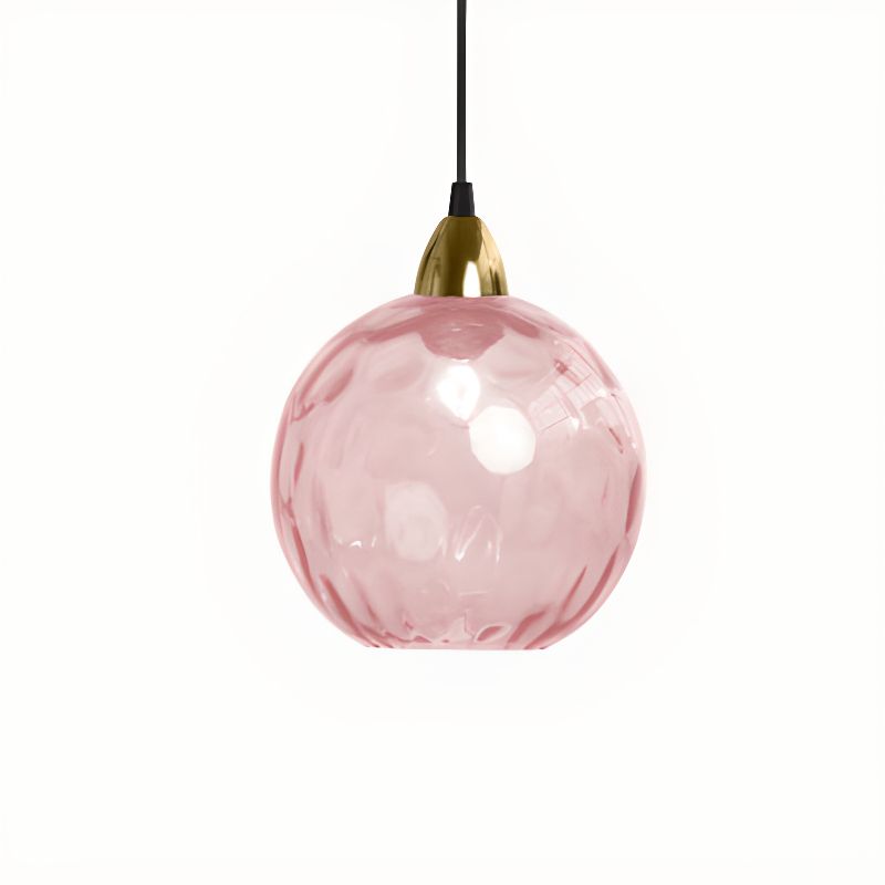Modern Nordic Colored Glass Water Grain Pendant Light Pink Norenza