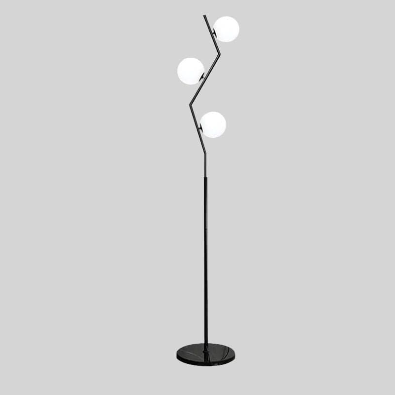 Modern Nordic LED Floor Lamp in Iron and Glass for Home Decor Black Norenza