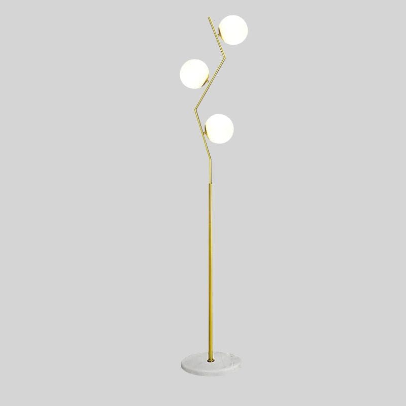 Modern Nordic LED Floor Lamp in Iron and Glass for Home Decor Gold Norenza