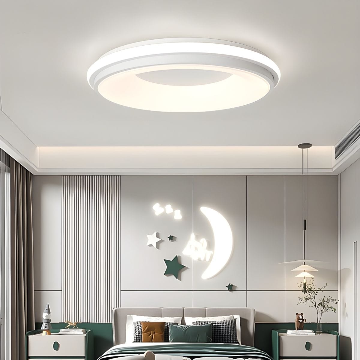 Modern Nordic LED Macaron Circular Ceiling Light for Kids Room & Living Room Norenza