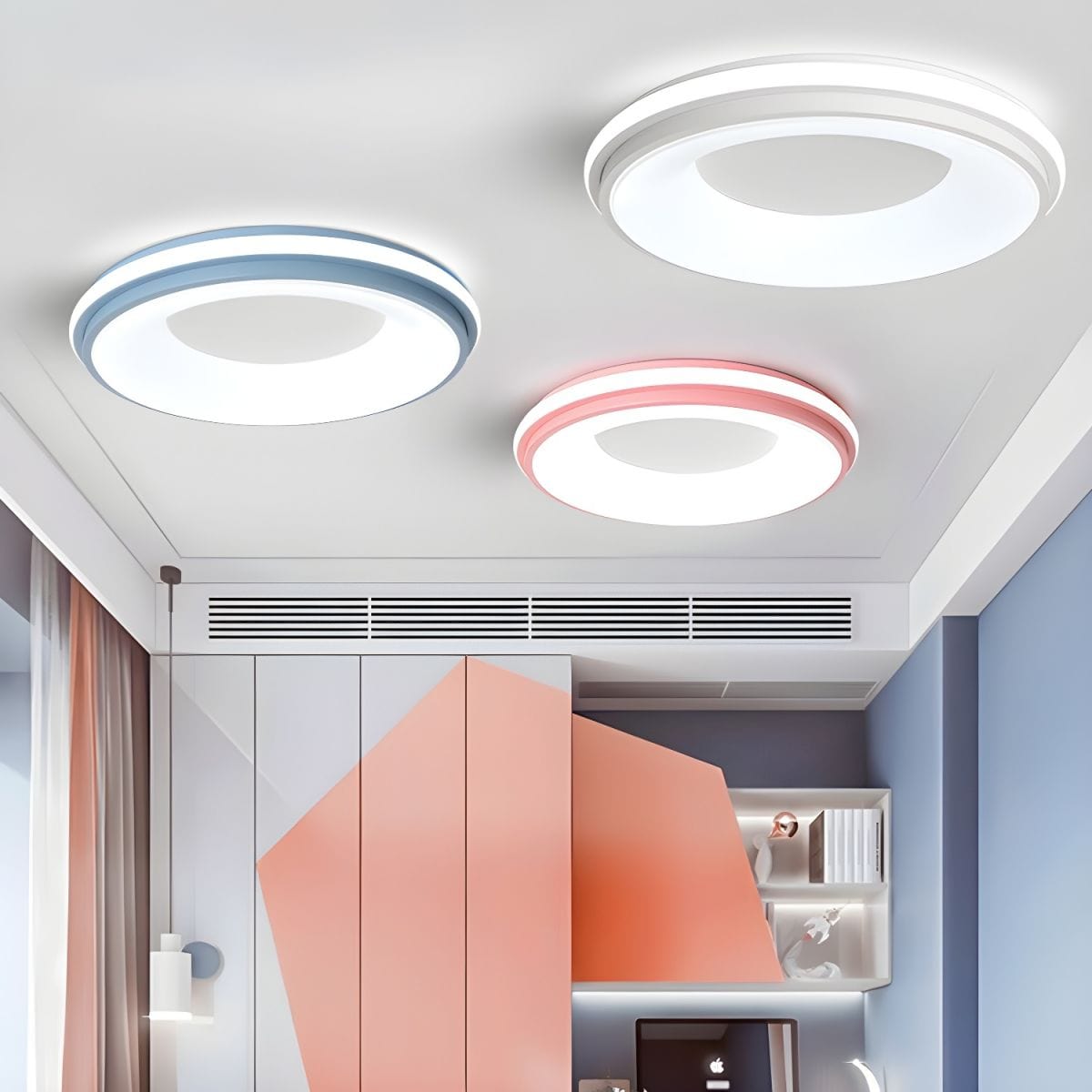 Modern Nordic LED Macaron Circular Ceiling Light for Kids Room & Living Room Norenza