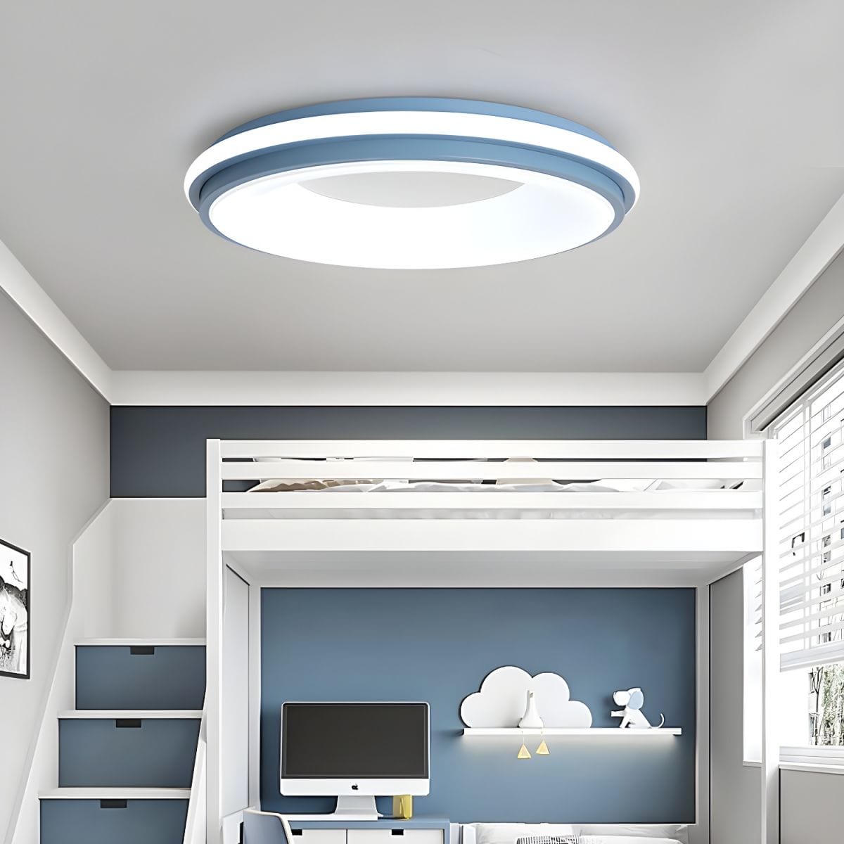Modern Nordic LED Macaron Circular Ceiling Light for Kids Room & Living Room Norenza