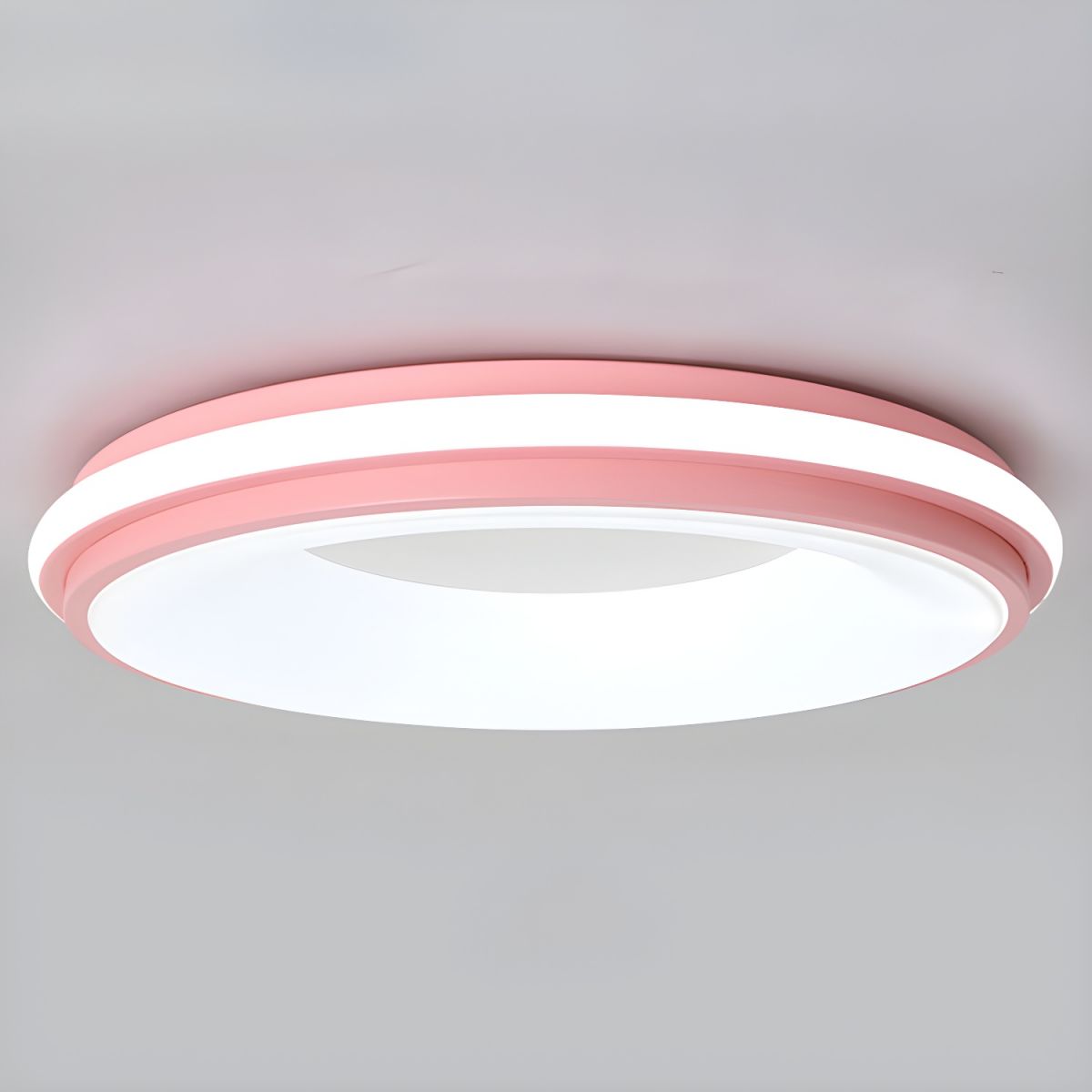 Modern Nordic LED Macaron Circular Ceiling Light for Kids Room & Living Room Pink Norenza