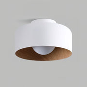 Modern Nordic Walnut Wood Textured LED Ceiling Light for Bedroom, Living Room, Kitchen White Norenza