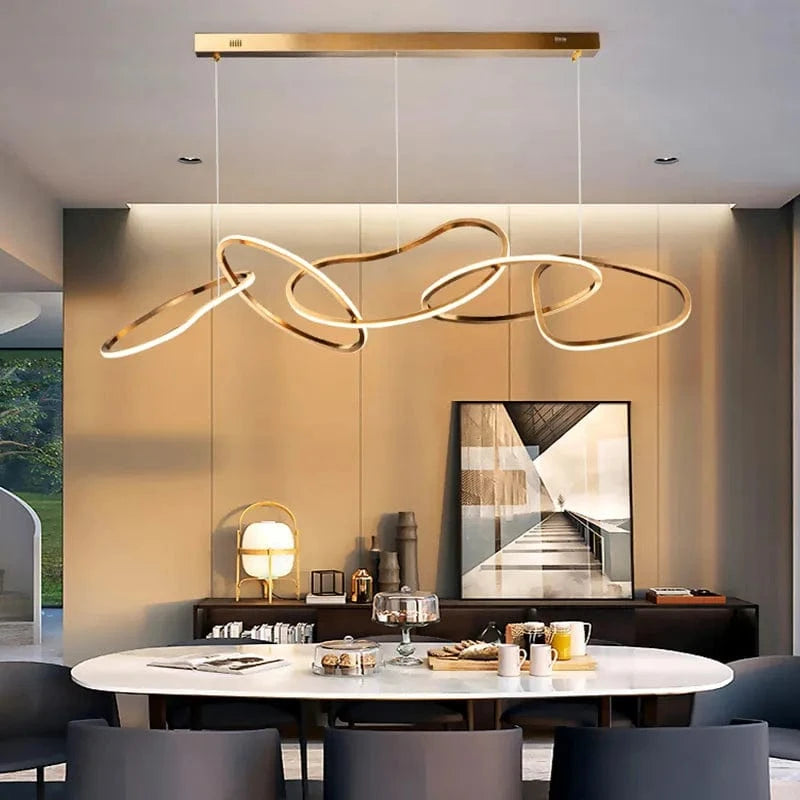Modern Pendant Chandeliers for Living Room | Vintage Ceiling Lights for Dining Room | Indoor Lighting Suspension Gold Norenza