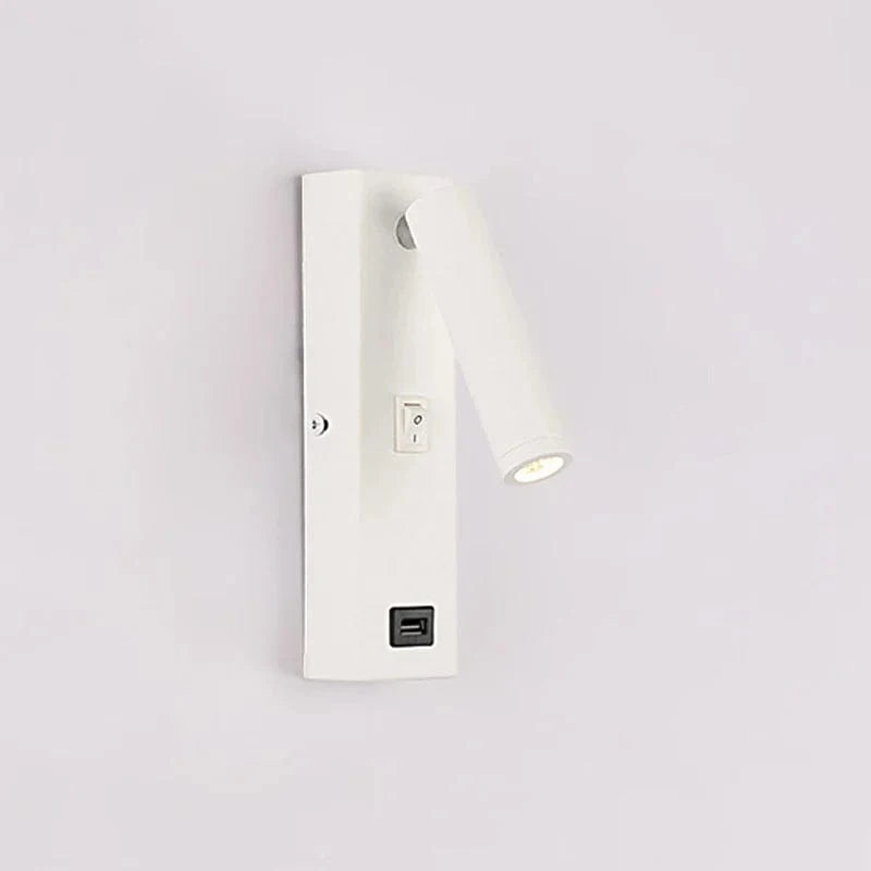 Modern Rotating LED Spotlight with Metal Switch for Reading White Norenza